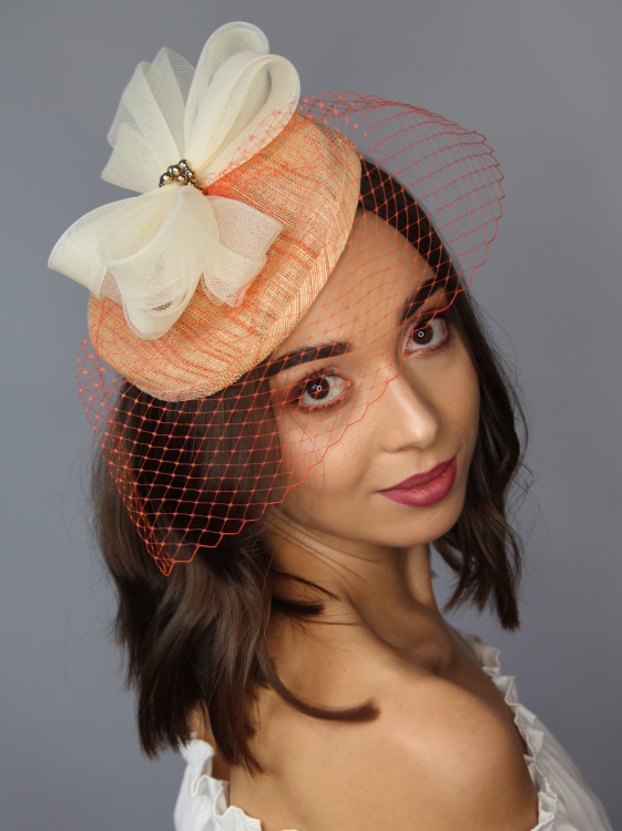 Elegancki Toczek Damski – Słoneczna Elegancja - pomarańczowy
